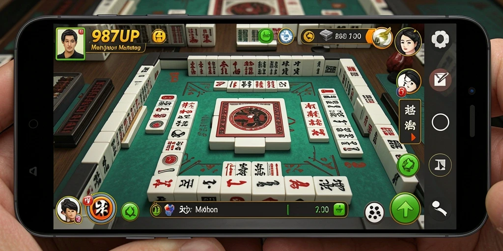 Screenshot permainan 987UP yang menunjukkan keseruan bermain Mahjong.