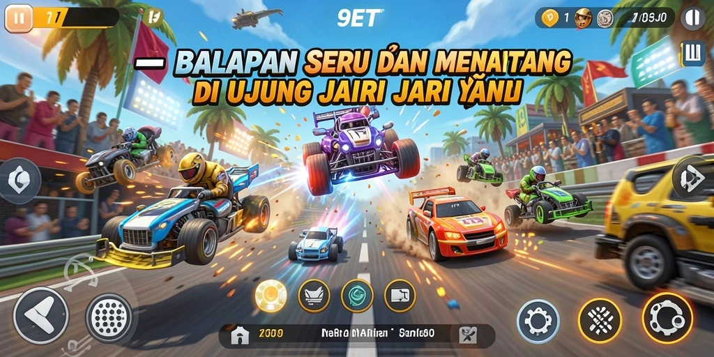 Gameplay seru dengan kendaraan balap yang menantang.