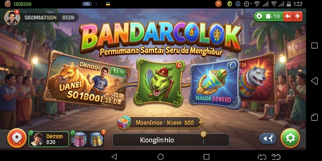 Tampilan gameplay seru dari BANDARCOLOK dengan grafis yang cerah.