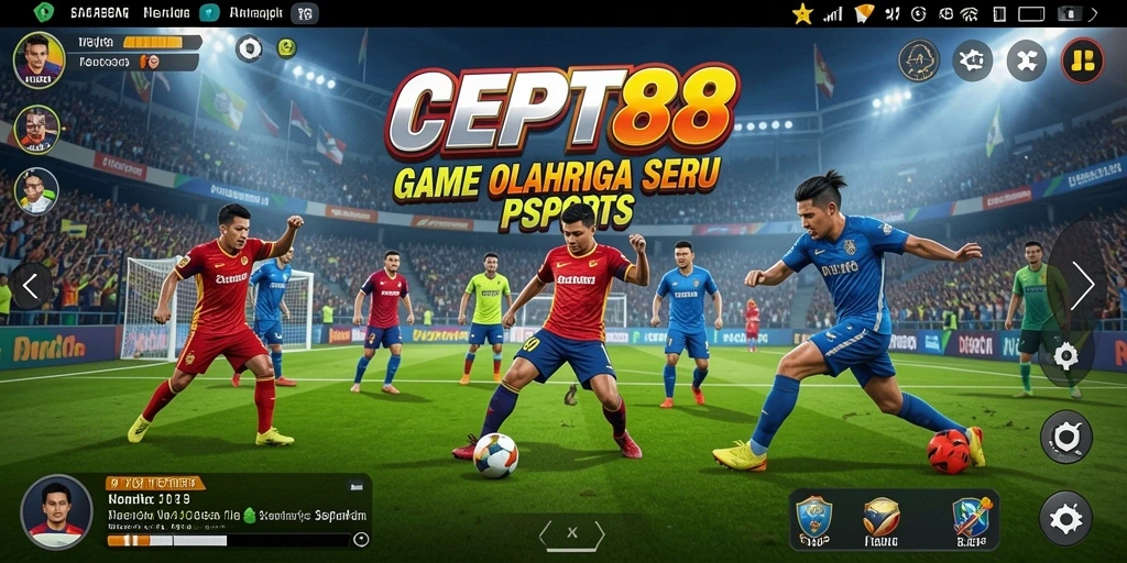 Tampilan gameplay seru dalam aplikasi CEPAT88 yang menampilkan berbagai olahraga.