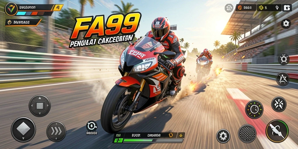 Gameplay seru balapan motor di FA99 dengan grafik menakjubkan.