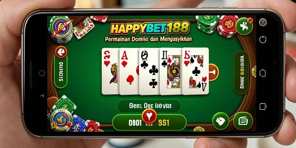 Tampilan gameplay seru dari aplikasi HAPPYBET188 dalam permainan Domino.