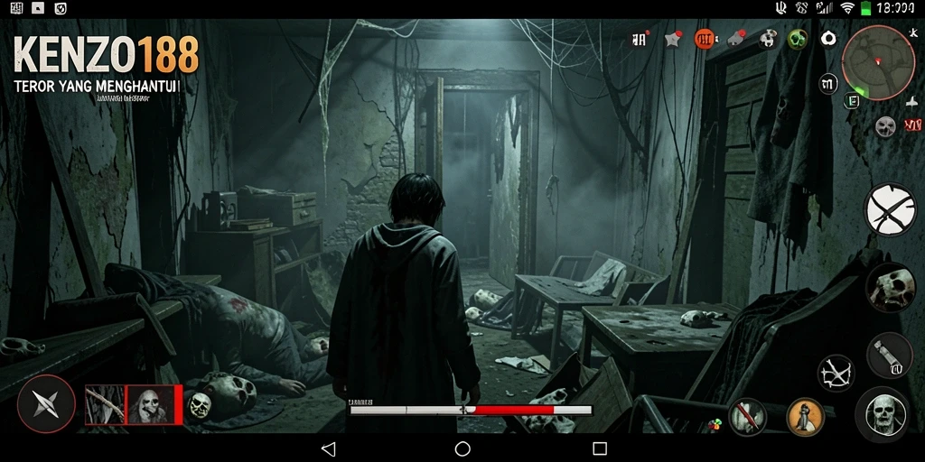 Screenshot gameplay menampilkan suasana mencekam dari KENZO188.