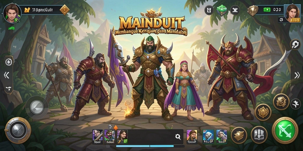 Tampilan gameplay yang menakjubkan di MAINDUIT saat merancang kerajaan.