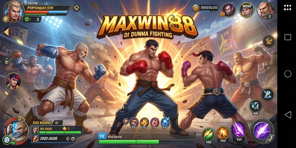 Gameplay seru di <strong>MAXWIN88</strong> saat bertarung melawan lawan.
