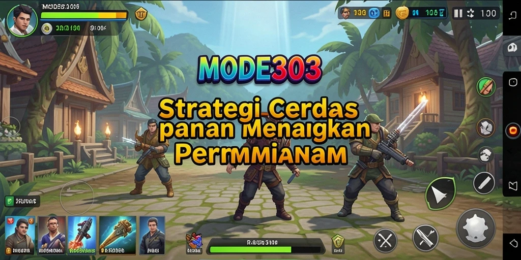 Tampilan gameplay mendebarkan dalam MODE303 saat merancang strategi.