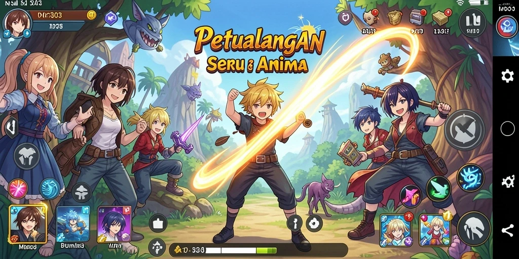 Tampilan gameplay seru MPO303 dengan karakter anime yang menawan.