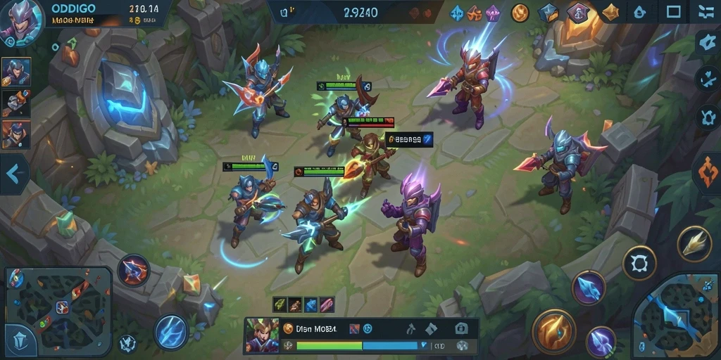 Tangkapan layar gameplay ODDIGO menampilkan pertempuran tim yang intens.
