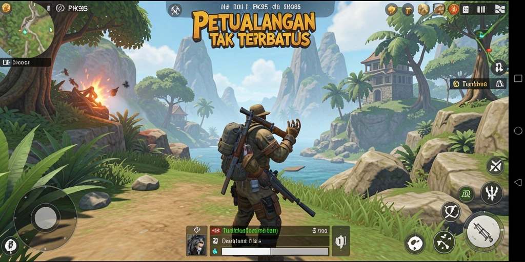 Gameplay PK95 menampilkan eksplorasi dunia terbuka yang menakjubkan.