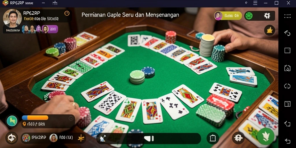 Screenshot gameplay RP62RP menampilkan suasana seru saat bermain Gaple.