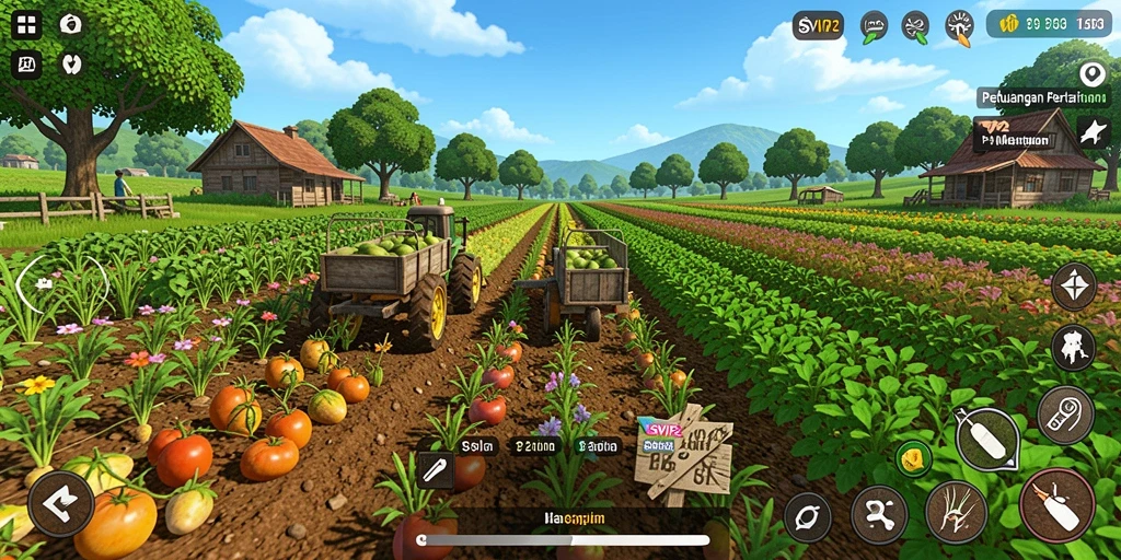 Tampilan gameplay SVIP2 yang menggugah selera bercocok tanam.