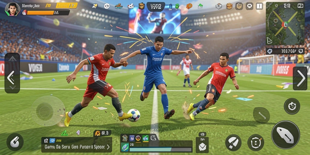 Tampilan gameplay seru dari game olahraga VV62 yang mendebarkan.