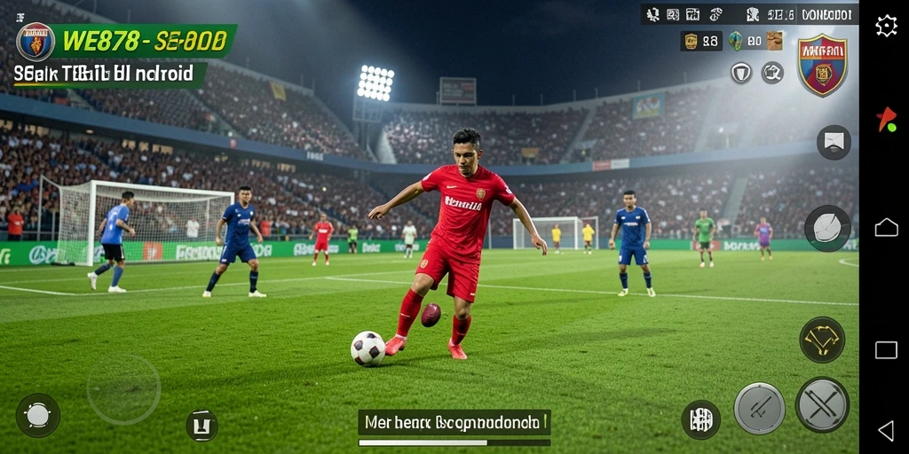 Tampilan gameplay WE878 menampilkan aksi sepak bola yang mengesankan.