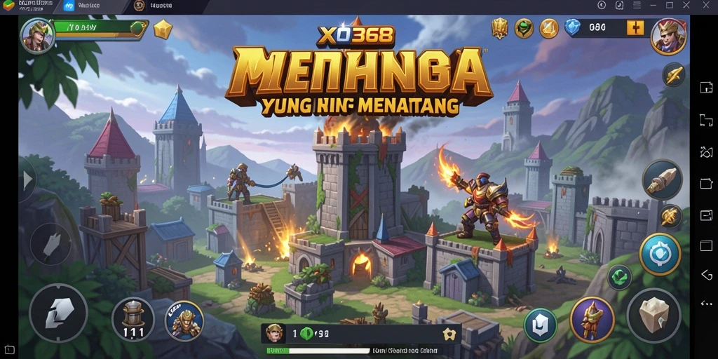 Screenshot menampilkan aksi pertempuran menara yang intens dan menarik.