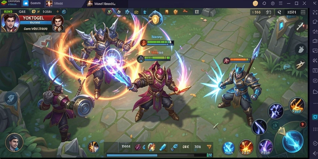 Tampilan menegangkan dalam gameplay YOKTOGEL di arena pertempuran.